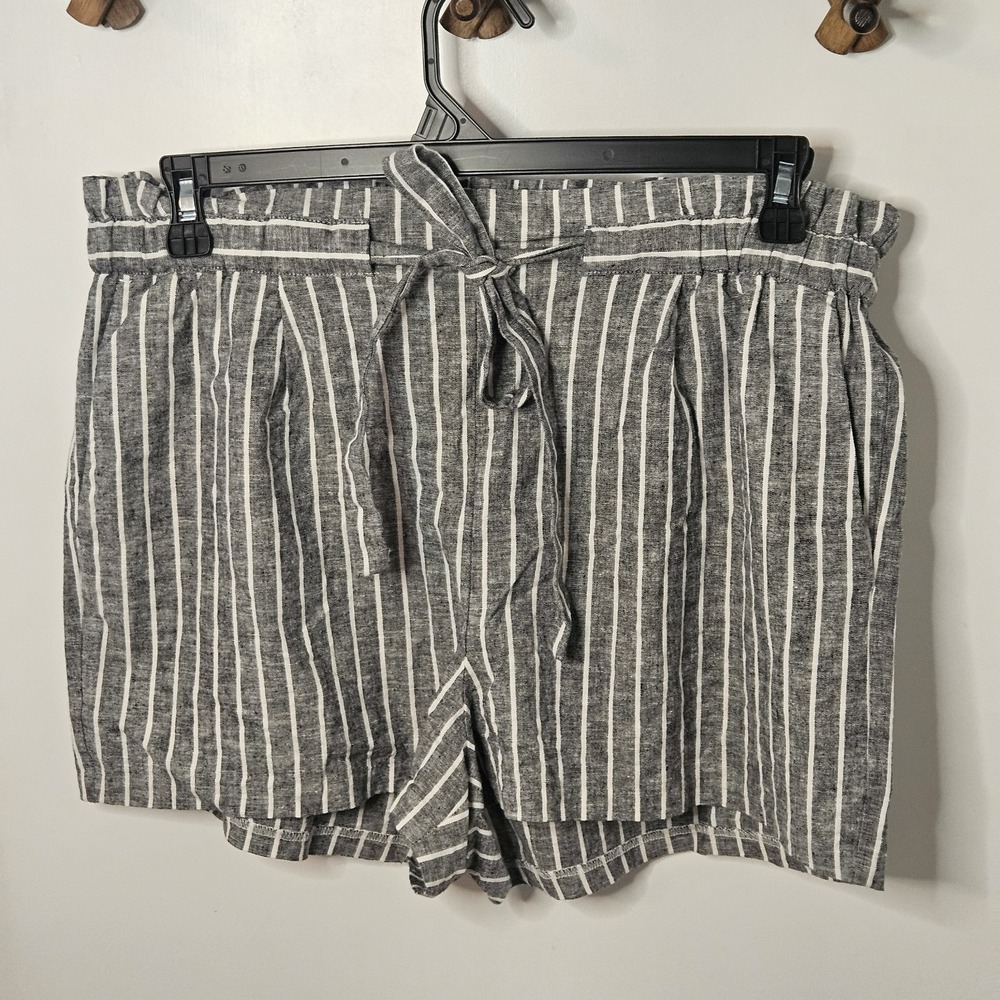 Express‎ Shortie Super High Rise Tie Waist Shorts in Linen Blend Size Large